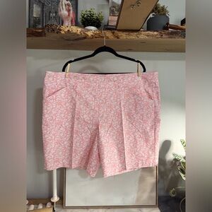 NWOT Just My Size 3X Pink Floral Bermuda Pocket Pull-On Shorts